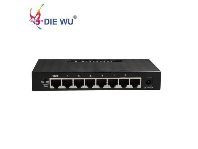 Alt view image 2 of 6 - Network Switch 8 Ports 10/100Mbps Fast Ethernet Switch RJ45 Lan Hub with Vlan support SOHO switch Plug and Play