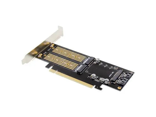 Alt view image 2 of 6 - PCIE mSATA + M.2 B&M Key SSD NVMe Adapter 6Gb/s