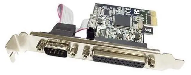 Main image of PCI express 1 Serial and 1 parallel port Expression Card RS232 Printer port PCIe PCI-e riser Card