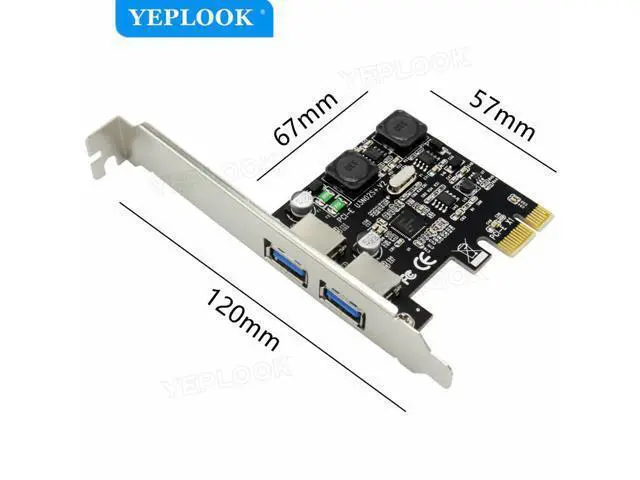 Alt view image 5 of 6 - USB 3.0 PCI-E Expansion Card External 2 Port USB3.0 PCIe Card with 2 Power Modules 4A Current 5Gbps NEC720202 Chip for Desktop