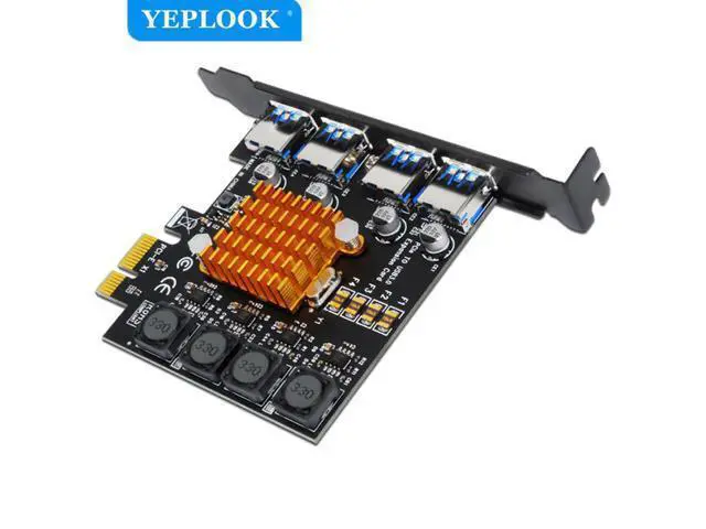 Alt view image 2 of 5 - 4 Port USB3.0 PCI-E Expansion Card 5Gbps USB3.0 Adapter Controller Card NEC 2A Independent Power Supply No Need External Power