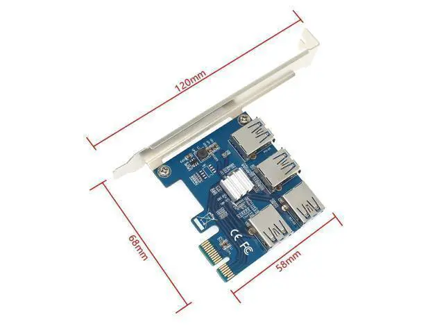 Alt view image 5 of 7 - PCIE 1 TO 4 PCI Express 1X Slots PCI-E X1 To PCI-E X16 Graphic Card Slot Riser Card Mini ITX To External 4 PCI-E Slot Adapter PCIe Port Multiplier Card For BTC LTC