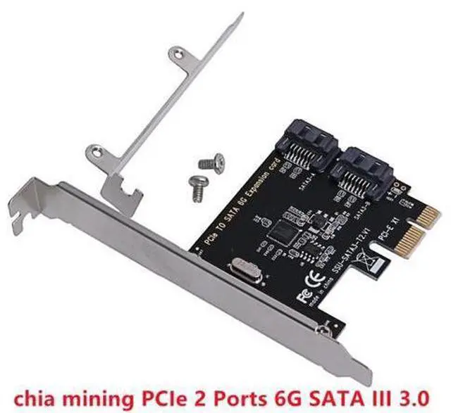 Main image of PCIe PCI Express to SATA3.0 2-Port SATA III 6G Controller Expansion Card Adapter For chia mining
