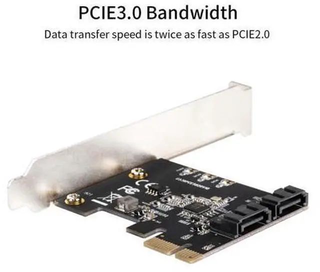 Alt view image 3 of 7 - PCIe PCI Express to SATA3.0 2-Port SATA III 6G Controller Expansion Card Adapter For chia mining