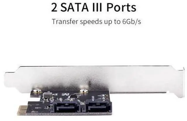 Alt view image 6 of 7 - PCIe PCI Express to SATA3.0 2-Port SATA III 6G Controller Expansion Card Adapter For chia mining