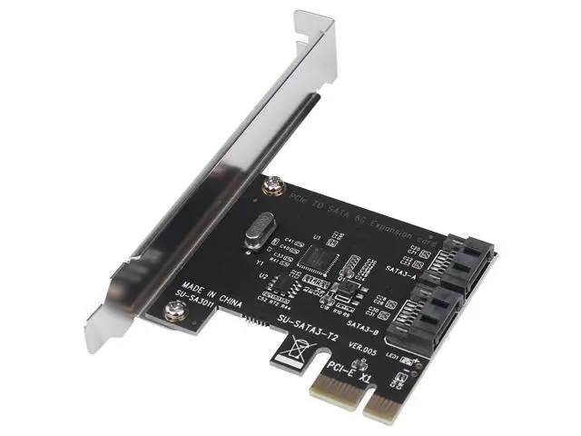 Alt view image 2 of 6 - Mining Card High Speed PCIe PCI Express to 6G SATA3.0 2 Port SATA III 6G Controller Expansion Card Adapter With High/Low Profile Bracket