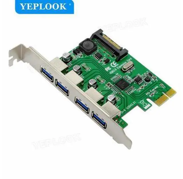 Main image of PCIe to External 4 Ports USB3.0 Expansion Card Support PCI-E x1 x4 x8 x16 NEC720201 Chipset 5Gbps with 15Pin SATA Power U3N04S
