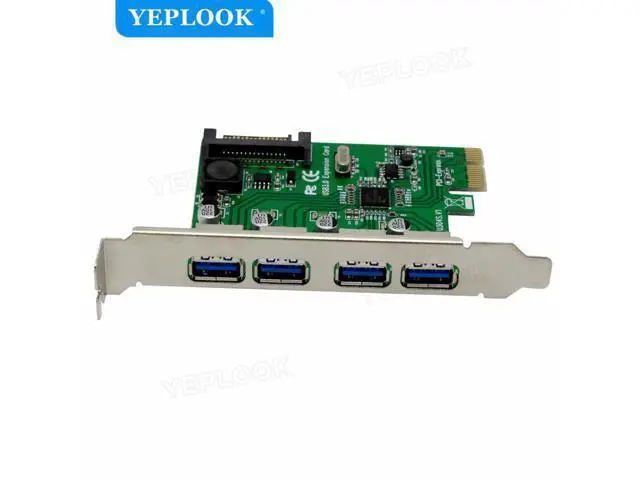 Alt view image 5 of 7 - PCIe to External 4 Ports USB3.0 Expansion Card Support PCI-E x1 x4 x8 x16 NEC720201 Chipset 5Gbps with 15Pin SATA Power U3N04S
