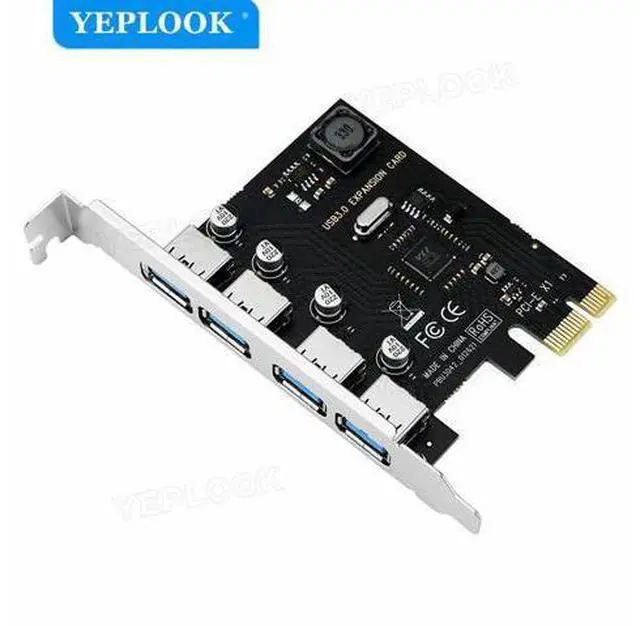 Main image of 4 Port USB3.0 PCI-E X1 Expansion Card PCIe USB3.0 HUB Controller Adapter 5Gbps VIA Chipset Independent Power Supply Plug & play