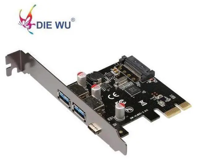 Alt view image 3 of 4 - USB 3.1 Type C PCIe Expansion Card PCI-e to 1 Type C and 2 Type A 3.0 USB Adapter PCI Express Riser card For Desktop TXB055