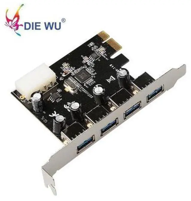 Main image of 4 Ports USB3.0 Riser card for VL805 PCIe X1 to 4 ports USB3.0 4 pin power add on card TXB048