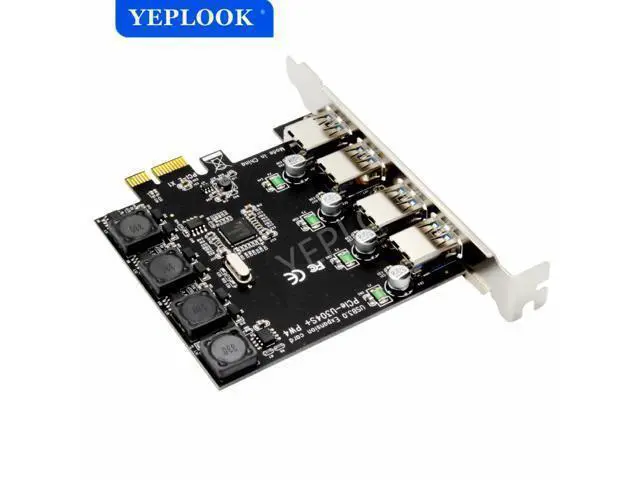 Alt view image 5 of 7 - 4 Ports USB3.0 PCIe X1 X4 X8 X16 Expansion Card PCI-E to External 4 Ports USB3.0 NEC D720201 Independent Power Supply 5Gbps 4*2A