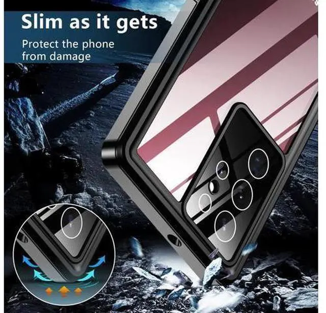 Alt view image 6 of 7 - Designed for Samsung Galaxy S22 Ultra Case, Waterproof Built-in Screen Protector Full Protection Heavy Duty Shockproof Anti-Scratched Rugged Case for Galaxy S22 Ultra 5G 6.8'' 2022, Black