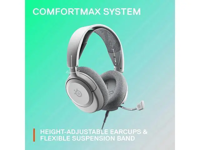 Alt view image 7 of 7 - SteelSeries Arctis Nova 1 Multi-System Gaming Headset Hi-Fi Drivers 360° Spatial Audio Comfort Design Durable Ultra Lightweight Noise-Cancelling Mic PC, PS5/PS4, Switch, Xbox - White
