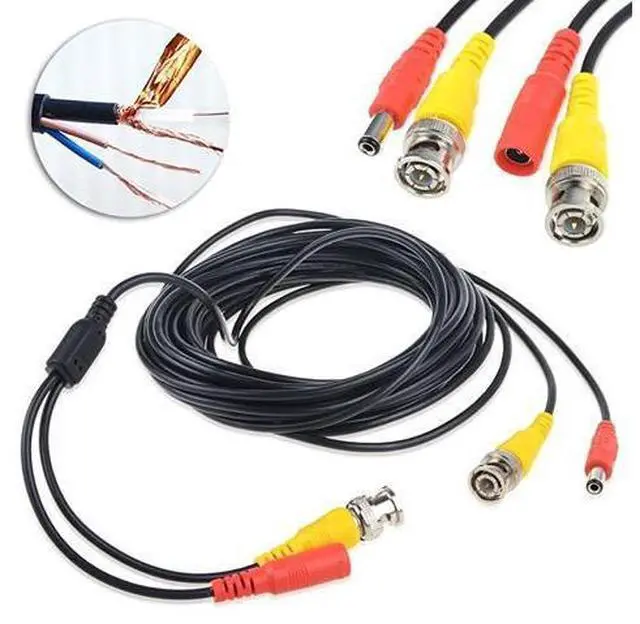Alt view image 3 of 5 - BNC Cables 2 Pack HD Security Camera Cables Heavy Duty BNC Video Power Cable BNC Wire Extension with BNC to BNC BNC to RCA Connectors DC Power Cables for CCTV Security Camera 25FT 2PACK