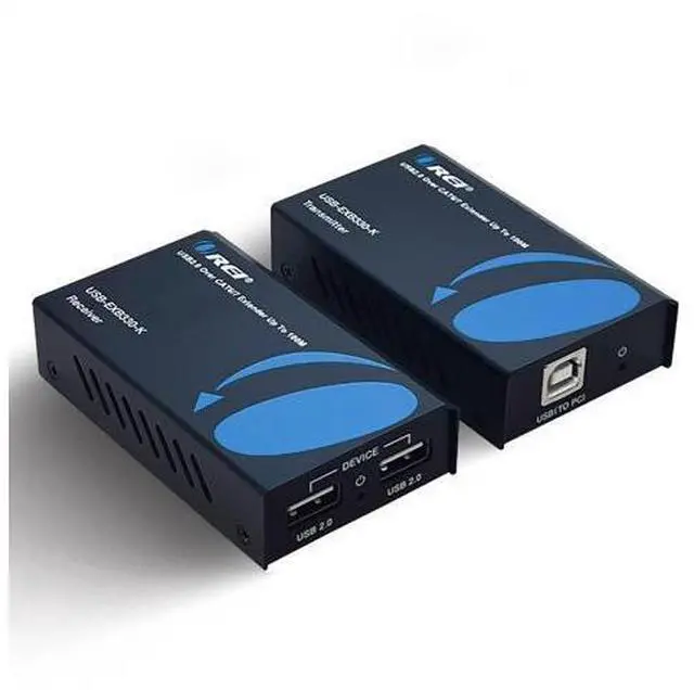 Main image of OREI USB 2.0 Over Ethernet Cat5e/6 Extender LAN Upto 330 Feet - Extends 2 Ports USB-A Signal Over LAN Ethernet - Power Over Cable for Long Distance Extension Supports All Operating System