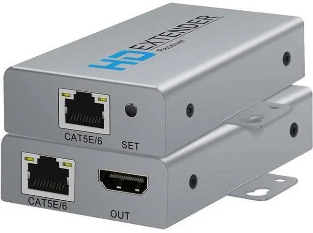 Main image of HDMI Extender Over Network IP Ethernet Kit Cat5e / Cat6 Cable 1080P @ 60Hz - Up to 164 ft - HDMI Loop Out POE Function Supported (Transmitter and Receiver)