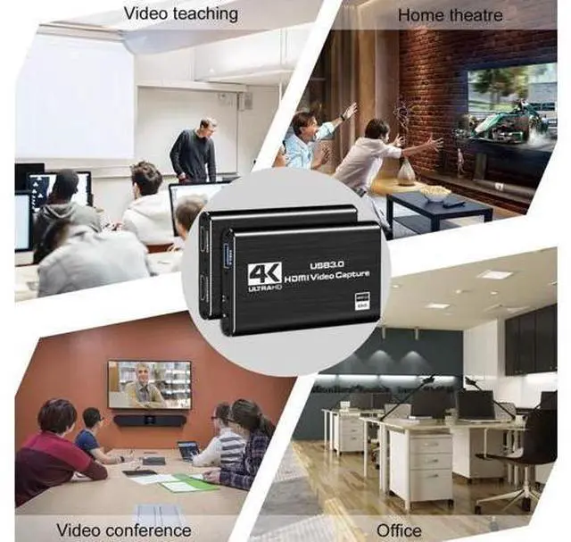 Alt view image 5 of 7 - 4K Audio Video Capture Card, USB 3.0 HDMI Video Capture Device, Full HD 1080P 60FPS for Game Recording, Live Streaming Broadcasting-Black