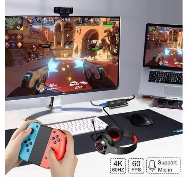 Alt view image 4 of 7 - 4K Audio Video Capture Card, USB 3.0 HDMI Video Capture Device, Full HD 1080P 60FPS for Game Recording, Live Streaming Broadcasting-Black