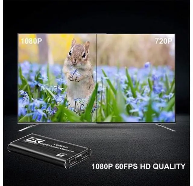 Alt view image 6 of 7 - 4K Audio Video Capture Card, USB 3.0 HDMI Video Capture Device, Full HD 1080P 60FPS for Game Recording, Live Streaming Broadcasting-Black