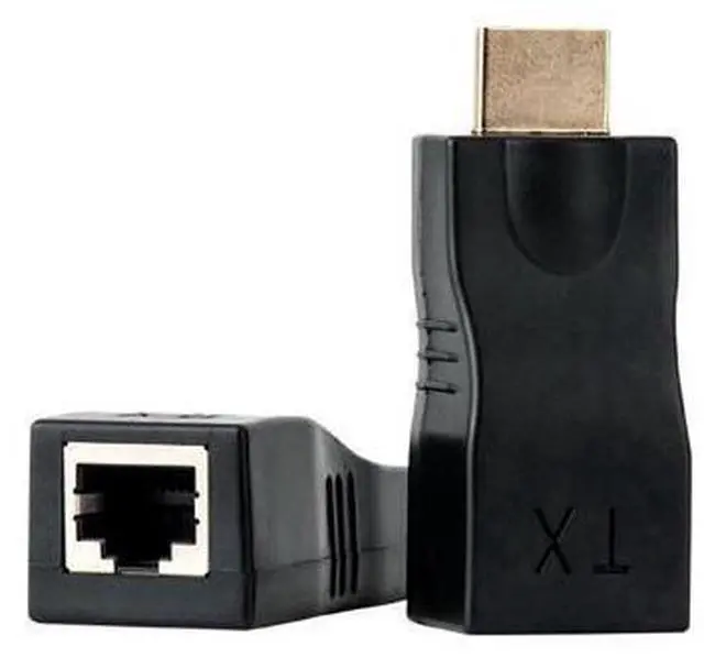 Alt view image 2 of 5 - HDMI Extender,HDMI TO RJ 45 Up to 100ft HDMI Ethernet Network Extender Adapter Over RJ45 Cat5e Cat6 Cable (30M Sender + Receiver, 1 Port RJ45)