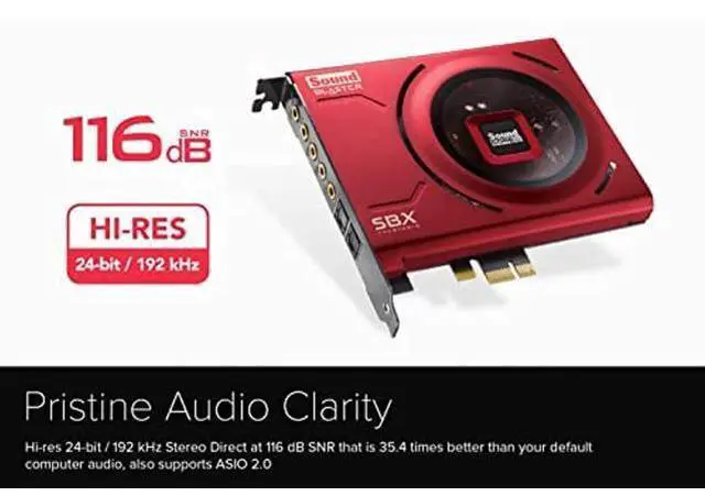 Alt view image 2 of 5 - Creative Sound Blaster Z SE Internal PCI-e Gaming Sound Card and DAC, 24-bit / 192 kHz, 116 dB SNR, ASIO, 600? Headphones Amp, Mic EQ, Discrete 5.1 / Virtual 7.1, Supports Dolby Digita (70SB150000004)