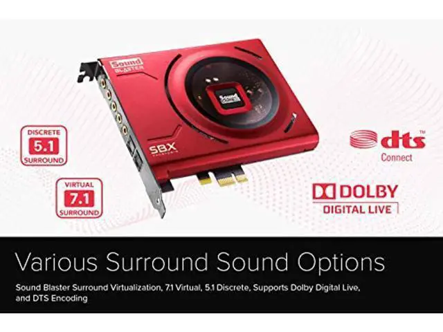 Alt view image 4 of 5 - Creative Sound Blaster Z SE Internal PCI-e Gaming Sound Card and DAC, 24-bit / 192 kHz, 116 dB SNR, ASIO, 600? Headphones Amp, Mic EQ, Discrete 5.1 / Virtual 7.1, Supports Dolby Digita (70SB150000004)