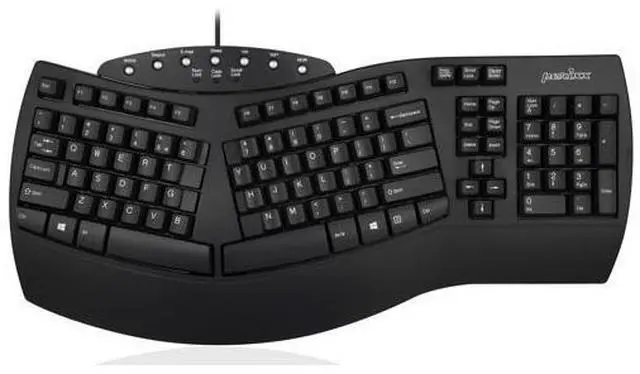 Main image of Perixx PERIBOARD-512 Wired Ergonomic Split Keyboard with 7 Multimedia Keys & Integrated Wrist Rest, Black