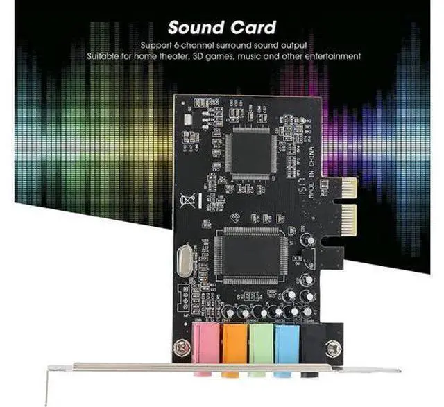 Alt view image 4 of 7 - PCIe Sound Card, Sound Card 6 Channels Stereo Desktop Audio Signal Conversion Hardware with Driver CD for Windows 7/Vista/XP 32/64bit