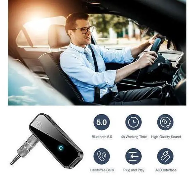 Alt view image 2 of 7 - USB Wireless Bluetooth 5.0 Transmitter Receiver 2in1 Audio Adapter 3.5mm Aux Car