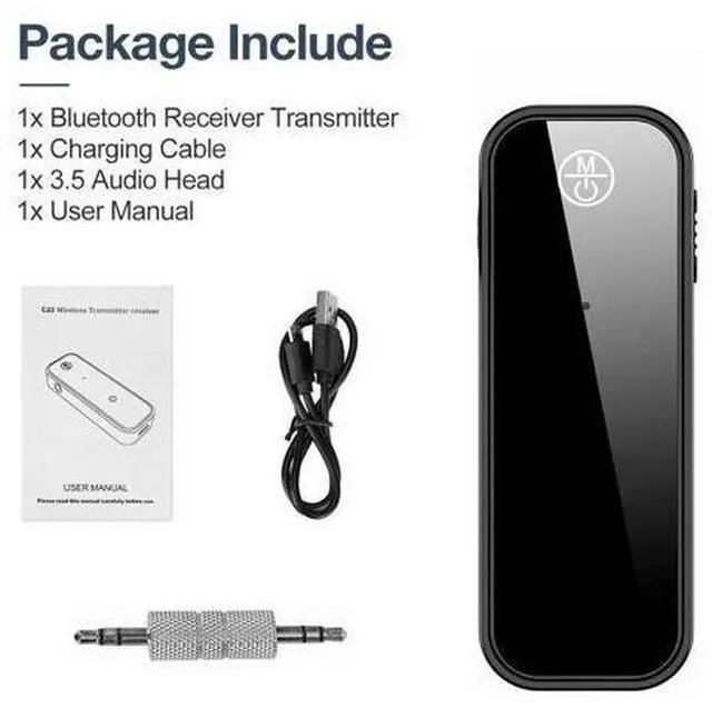Alt view image 6 of 7 - USB Wireless Bluetooth 5.0 Transmitter Receiver 2in1 Audio Adapter 3.5mm Aux Car