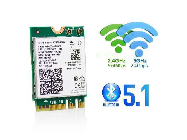 Alt view image 3 of 7 - 3000Mbps WiFi 6 M.2 Key E For Intel AX200 Dual Band Wireless Adapter, AX200NGW Bluetooth 5.0 Wi-Fi Network Card, 2.4Ghz/5Ghz, 802.11ac/ax, Support MU-MIMO, OFDMA, Support Windows 10 For Laptop Desktop