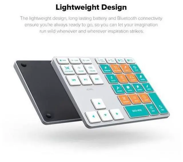 Alt view image 3 of 5 - JCPAL ProGuide Wireless Keyboard for Procreate - Bluetooth Rechargeable Macro Pad Mini Keyboard for iPad Procreate with 35 Color-Coded Buttons