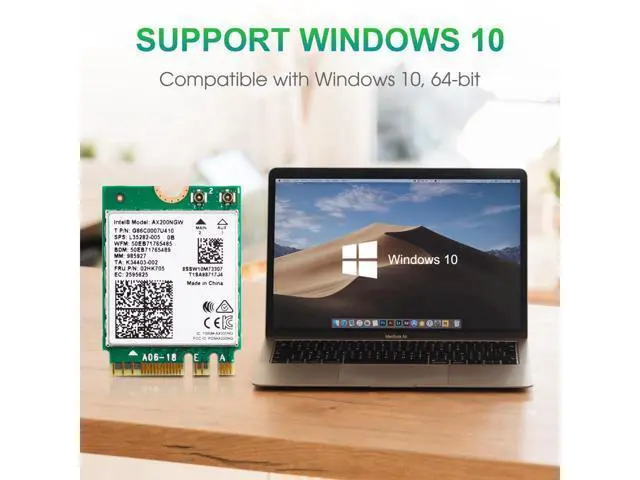 Alt view image 5 of 7 - 3000Mbps WiFi 6 M.2 Key E For Intel AX200 Dual Band Wireless Adapter, AX200NGW Bluetooth 5.0 Wi-Fi Network Card, 2.4Ghz/5Ghz, 802.11ac/ax, Support MU-MIMO, OFDMA, Support Windows 10 For Laptop Desktop