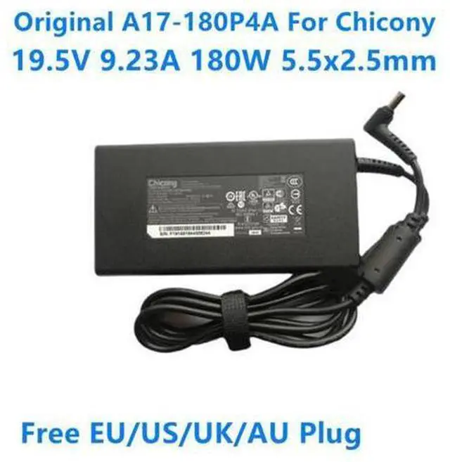 Main image of Chicony 19.5V 9.23A 180W Charger A17-180P4A AC Power Adapter For CLEVO P950HR N850HP6 MSI GS63VR GE72VR GS65 A15-180P1A