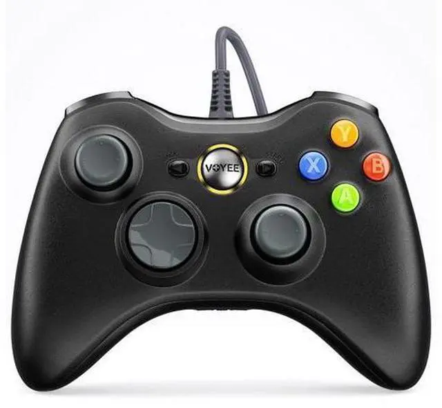 Main image of VOYEE PC Controller, Wired Controller Compatible with Microsoft Xbox 360 & Slim/PC Windows 10/8/7, with Upgraded Joystick, Double Shock | Enhanced (Gray)