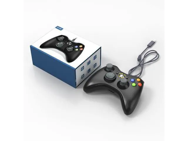 Alt view image 7 of 7 - VOYEE PC Controller, Wired Controller Compatible with Microsoft Xbox 360 & Slim/PC Windows 10/8/7, with Upgraded Joystick, Double Shock | Enhanced (Gray)