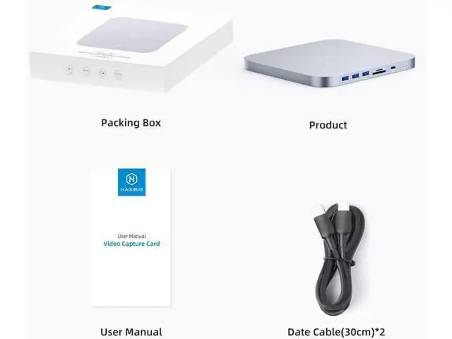 Alt view image 7 of 7 - Hagibis USB-C Hub with Dual Hard Drive Enclosure, Type-C Docking Station for Mac Mini M2, Mac Studio M1 Max Ultra with 2.5inch SATA, M.2 NVMe NGFF, USB 3.1 Gen2, USB-C, SD/TF, 2 USB 3.0 (MC25 Pro)