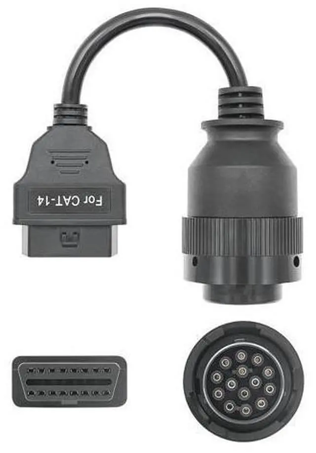 Alt view image 3 of 7 - For Cat Truck 14pin OBD To OBD2 16Pin OBD 2 Extension Cable For Cat Truck OBD2 Connector Truck Diagnostic Scanner Tool