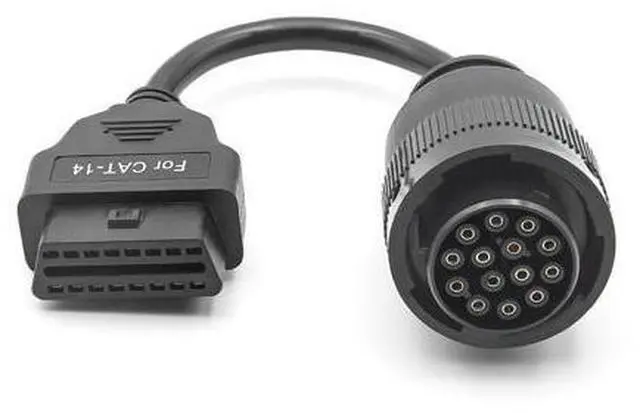 Alt view image 4 of 7 - For Cat Truck 14pin OBD To OBD2 16Pin OBD 2 Extension Cable For Cat Truck OBD2 Connector Truck Diagnostic Scanner Tool