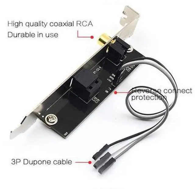 Alt view image 3 of 3 - 24BIT192KHz SPDIF Daughter Card Optical Fiber Coaxial Digital Sound Card Baffle DAC DTS Decoder for General Motherboard