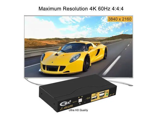 Alt view image 6 of 7 - CKL 2 Port USB Type C + HDMI KVM Switch 4K 60Hz for 2 Computers Sharing 1 Monitor, Keyboard and Mouse, with Audio Support and Cables CKL-62TH