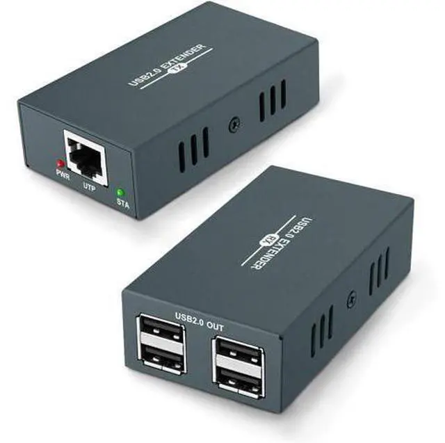Main image of USB Extender 165ft Kit with 4 USB 2.0 Hub, Over Single Ethernet Cat5e/6/7 Up to 165ft(50m), Plug and Play, No Driver Needed, USB RJ45 LAN Extension