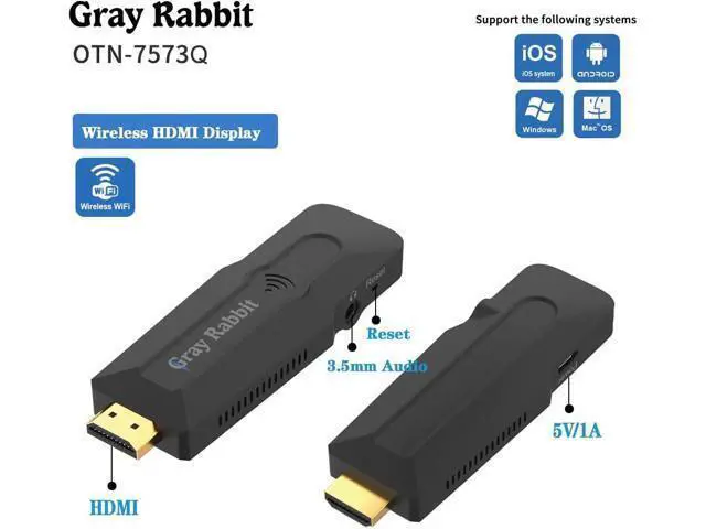Alt view image 2 of 7 - HDMI Wireless Display Adapter. 1080P Mobile Screen Mirroring Receiver Dongle to TV/Projector Receiver Support iOS Android Mac iOS Windows