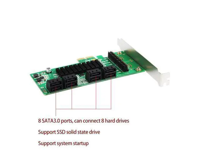 Alt view image 5 of 6 - 8 Port Sata 3 PCI Express Expansion Card PCI-E Sata Controller PCIe 1X to Sata III 6Gb Adapter Add On Cards For HDD SSD