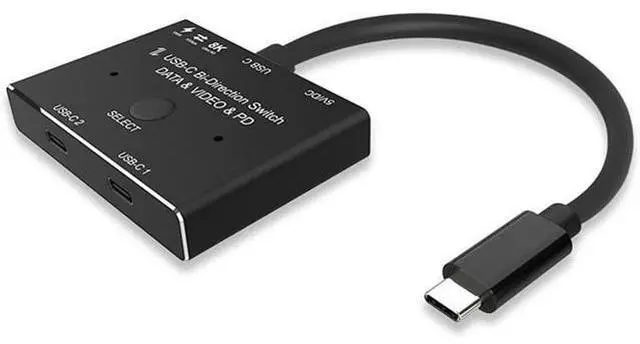 Main image of Type C USB-C Two Way Switch 8k 60Hz 10Gbps Bi-Direction KVM Switch Split Converter for Multiple Source Displays USB c switcher 2 Computers 2 Monitors hub for Docking Station kvm Selector