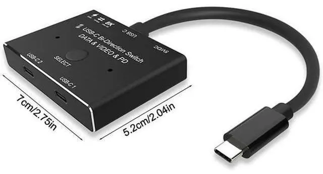 Alt view image 5 of 7 - Type C USB-C Two Way Switch 8k 60Hz 10Gbps Bi-Direction KVM Switch Split Converter for Multiple Source Displays USB c switcher 2 Computers 2 Monitors hub for Docking Station kvm Selector