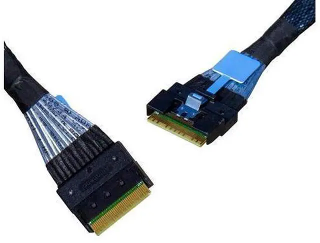 Alt view image 6 of 7 - SlimSAS x8 to 2*MCIO x4,SFF-8654 74Pin to 2*SFF-TA-1016 38Pin,PCIe Gen5 Mini Cooledge IODouble Straight Cable 80CM(CBL-SAST-0953)