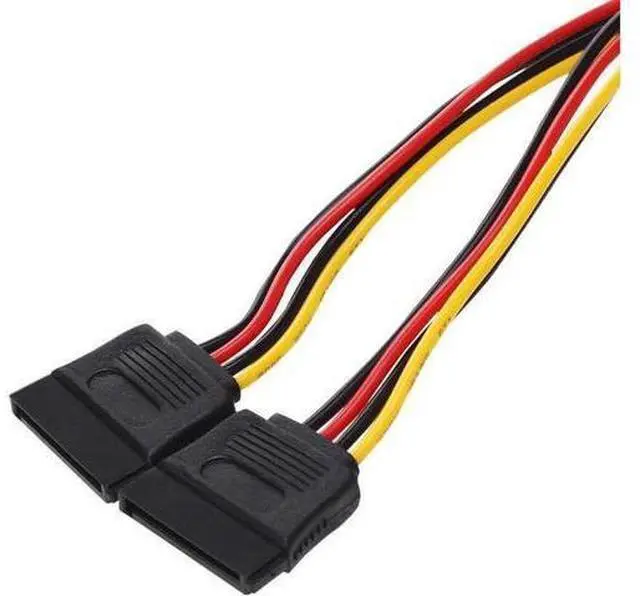 Main image of Power Y Splitter Cable 15 Pin SATA Power Splitter Cable Adapter SATA 15 Pin Male to Dual Female Power Y- Cable 7 Inche - 2-Pack