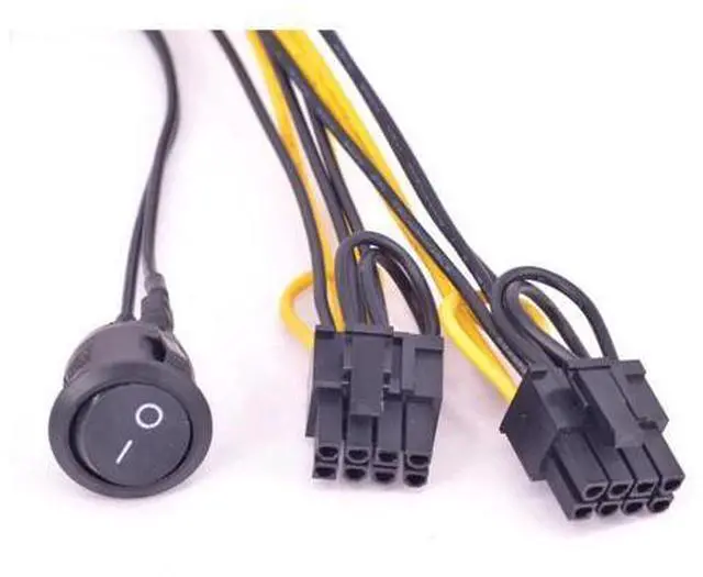 Alt view image 5 of 5 - ATX Power 24Pin to 2 Ports 6+2 Pin 8 Pin with On Off Switch cable PCIe 6Pin 8pin Male to 24 Pin Female Power Supply Cable